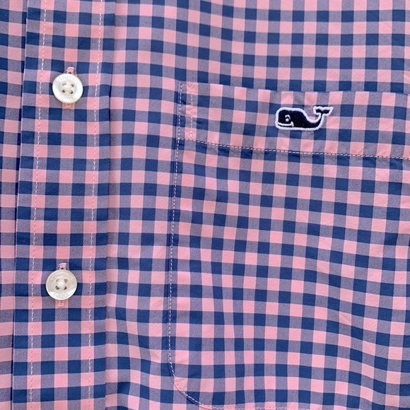 𝅺vineyard Vines Performance Bradey Gingham Slim Fit Tucker Shirt - Picture 2 of 16